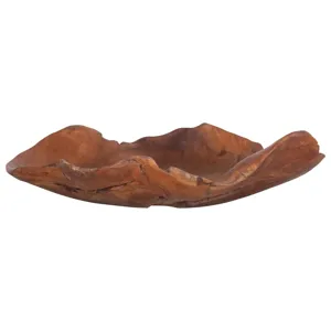 Hand-Carved Teak Wood Bowl
