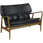 Leather Helsinki Loveseat - Slate