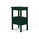 Eton 2 Drawer Side Table W/ Pull Out Shelf - Forest