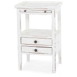 Eton 2 Drawer Side Table W/ Pull Out Shelf - WHD