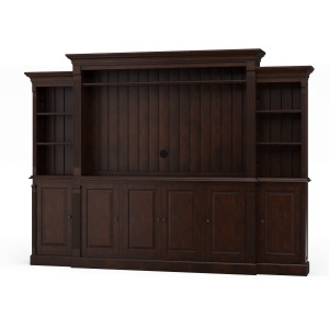 French Hens Media Cabinet - Teak Brown