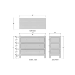 Kagu 3 Drawer Dresser w/ Rattan