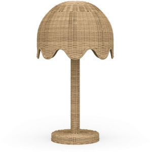 Scalloped Rattan Table Lamp - Rattan Natural