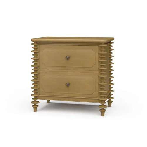 Milano 2 Drawer Bedside Table Small - Fruit Wood