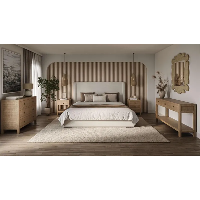 Kagu 3 Drawer Dresser w/ Rattan