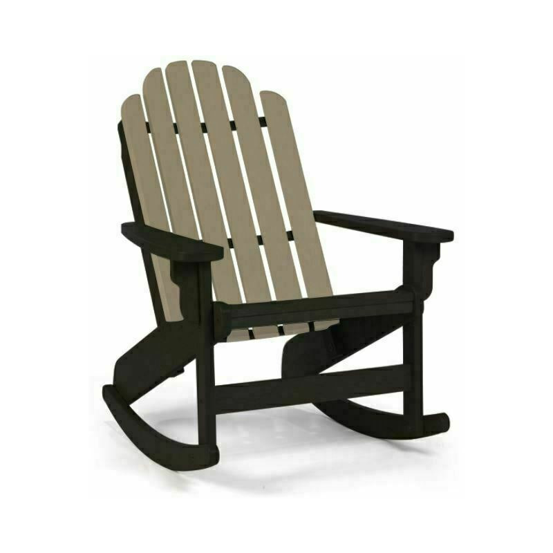 Shoreline Adironadack Rocker - Black & Weatherwood AD-0110-BLK/WW