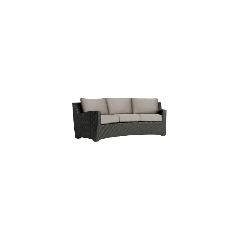 Curved Sofa w/ Loose Cushions - Slim Back