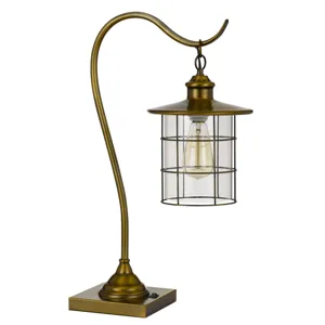 Silverton Desk Lamp with Glass Shade