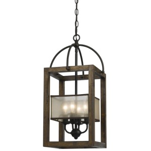 Mission Wood/Metal Chandelier