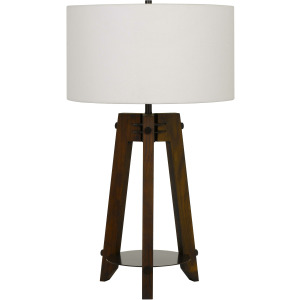 150w 3 Way Bilzen Ash Wood Tripod Table Lamp