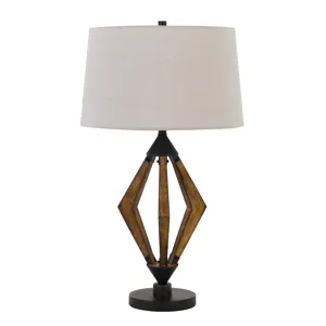 Valence 150w 3 Way Metal/Pine Wood Table Lamp
