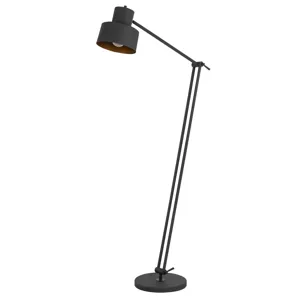 60w Davidson Metal Floor Lamp With Weighted Base, Adjustable Upper And Lower Arms. On Off Socket Swi