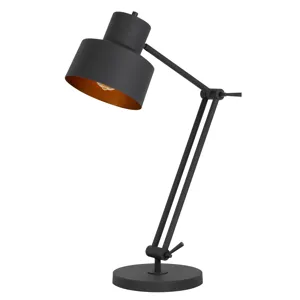 60w Davidson Metal Desk Lamp With Weighted Base, Adjustable Upper And Lower Arms. On Off Socket Swit