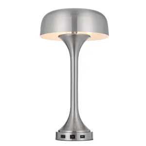 40w X 2 Mushroom Cloud Metal Desk Lamp With 1 USB And 1 Type C USB Charging Ports
