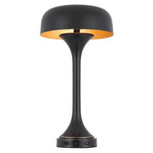 40w X 2 Mushroom Cloud Metal Desk Lamp With 1 USB And 1 Type C USB Charging Ports