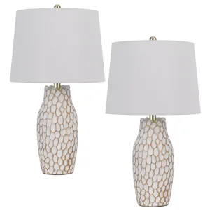100w Elmira Ceramic Table Lamp. Priced And Sold As Pairs