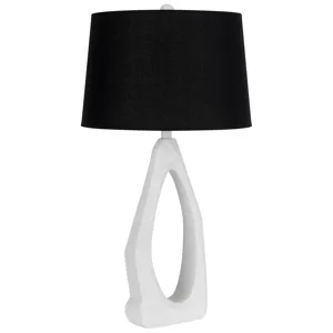150w 3 Way Antelope Resin Table Lamp With Black Hardback Fabric Shade