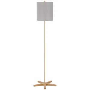 Pole 100w Metal Floor Lamp With Wooden Base