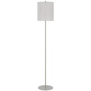 Pole 100w Metal Floor Lamp With Off White Shade