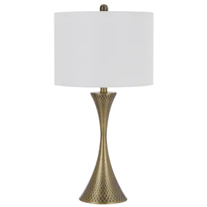 150w 3 Way Imola Metal Table Lamp With Hardback Fabric Shade