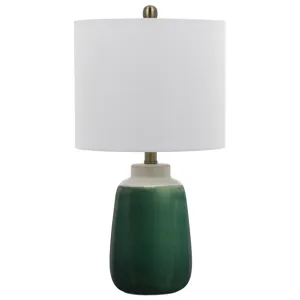 Crotona 100w Crotone Ceramic Table Lamp With Hardback Fabric Shade