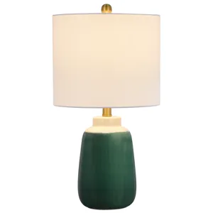 Crotona 100w Crotone Ceramic Table Lamp With Hardback Fabric Shade