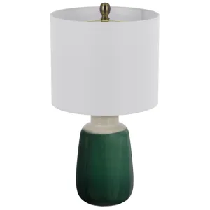 Crotona 100w Crotone Ceramic Table Lamp With Hardback Fabric Shade