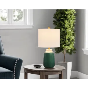 Crotona 100w Crotone Ceramic Table Lamp With Hardback Fabric Shade