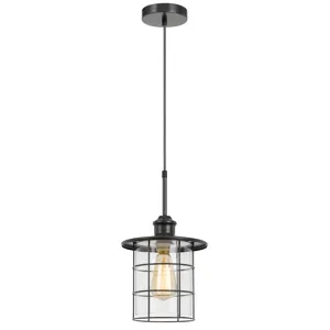 60w Silverton Metal/Glass Pendant Fixture(Edison Bulbs Included)