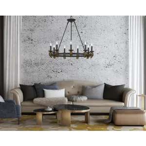 60w X 9 Cruz Metal/Wood Chandelier