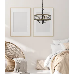 40w X 3 Modica Metal Pendant Fixture(Edison Bulbs Not Included)