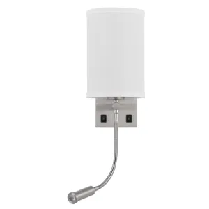 60w Lakewood Wall Lamp With 1w Intergrated LED Reading Lamp