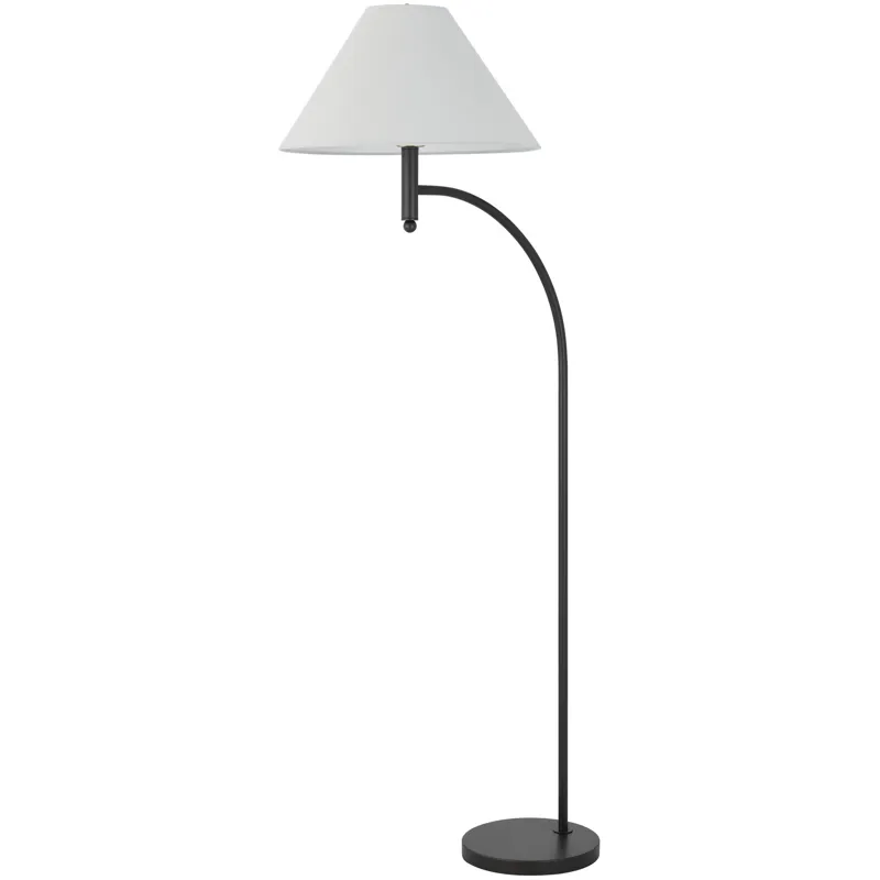 Mosley 150w 3 Way Groton Metal Mini Arc Floor Lamp With Hardback Fabric Shade