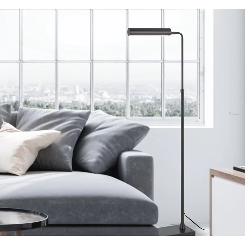 Delray 17w, 3000k Non Dimmable Integrated LED Metal Floor Lamp With Adjustable Height