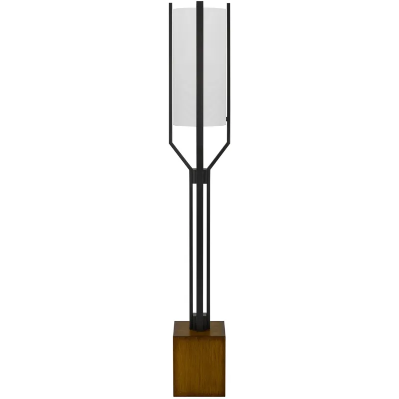 Woodsmere 60w Keene Metal Floor Lamp With Integrated Hardback Fabric Shade