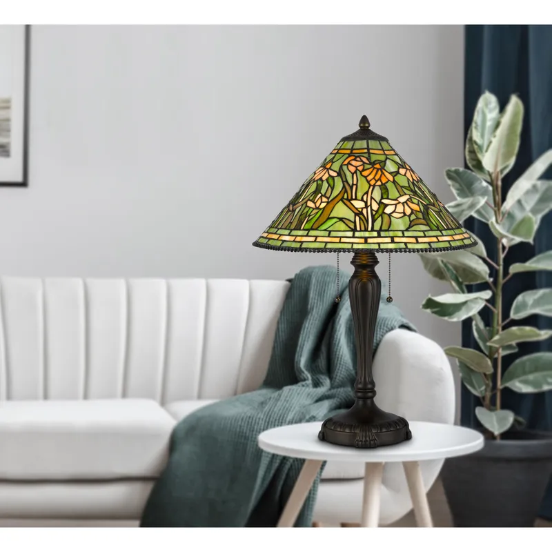 60w X 2 Milwood Tiffany Table Lamp