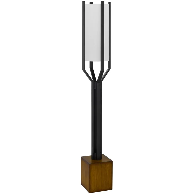Woodsmere 60w Keene Metal Floor Lamp With Integrated Hardback Fabric Shade