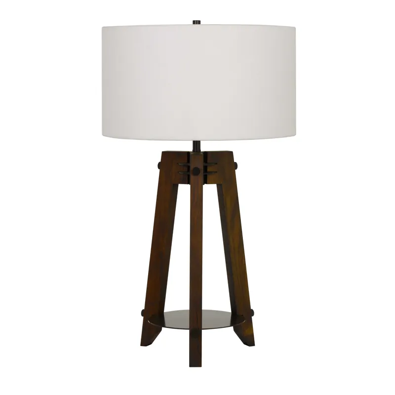 150w 3 Way Bilzen Ash Wood Tripod Table Lamp