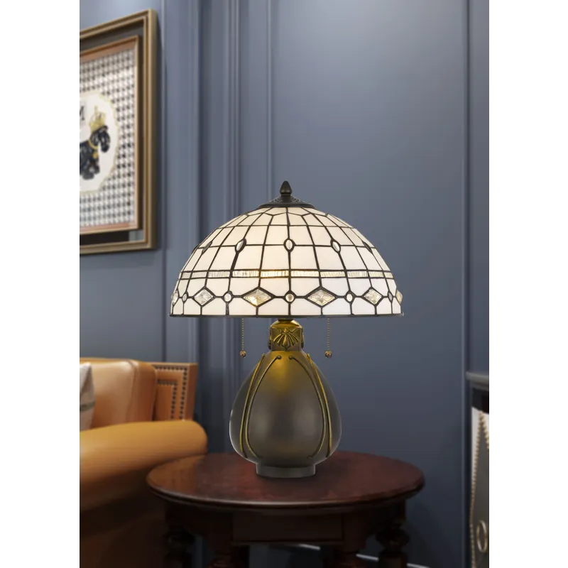60w X 2 Tiffany Table Lamp