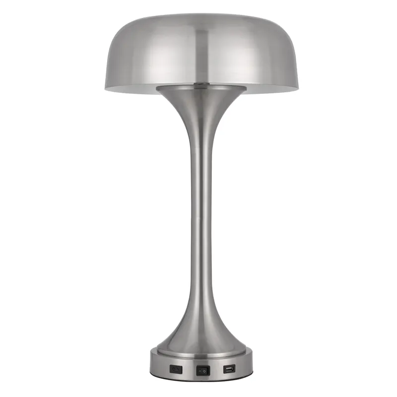 40w X 2 Mushroom Cloud Metal Desk Lamp With 1 USB And 1 Type C USB Charging Ports