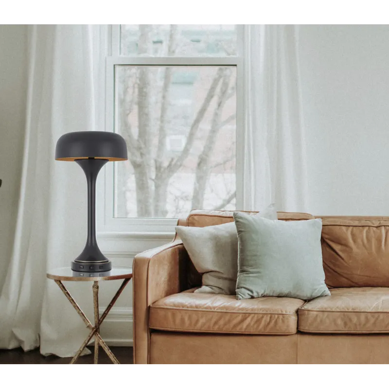 40w X 2 Mushroom Cloud Metal Desk Lamp With 1 USB And 1 Type C USB Charging Ports