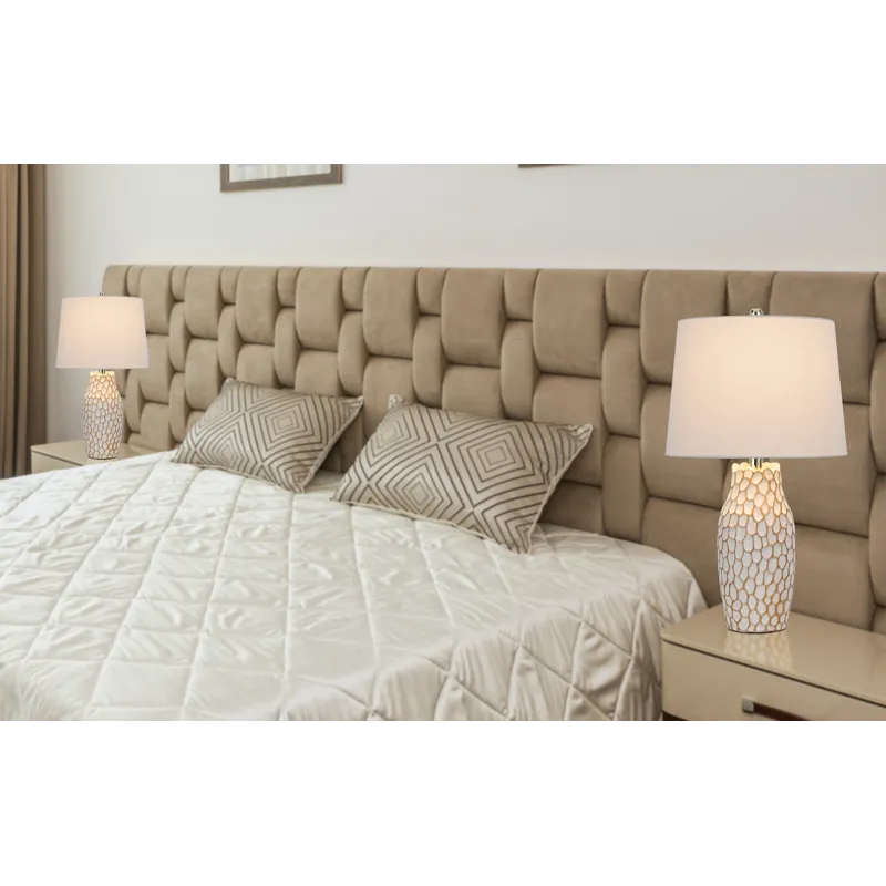 100w Elmira Ceramic Table Lamp. Priced And Sold As Pairs