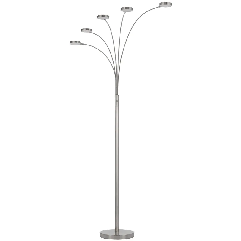 Malibu Intergrated LED 8w X 5 Metal Arc Floor Lamp