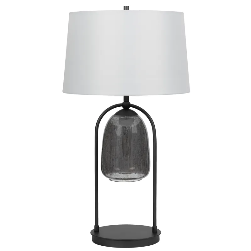 100w 3 Way Midtown Metal Table Lamp With Glass Shade And A 5w led Night Light