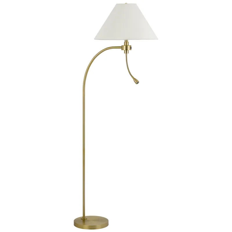 100w 3 Way Ashland Mini Arc Metal Floor Lamp With Gooseneck 2w led Reading Light