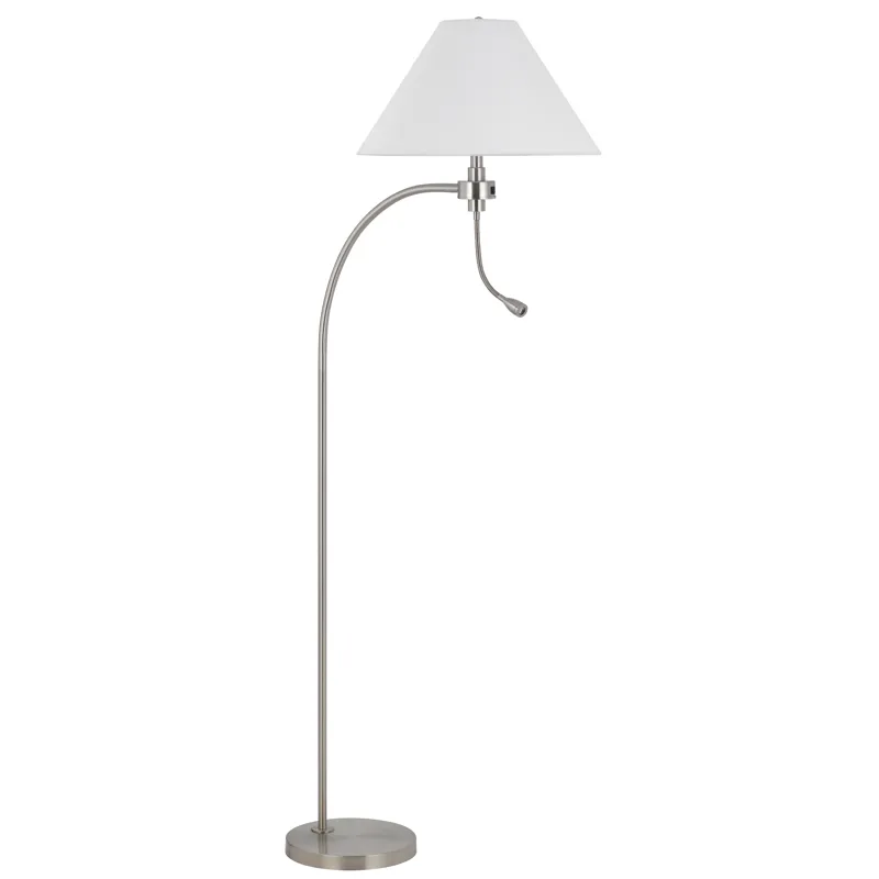 100w 3 Way Ashland Mini Arc Metal Floor Lamp With Gooseneck 2w led Reading Light