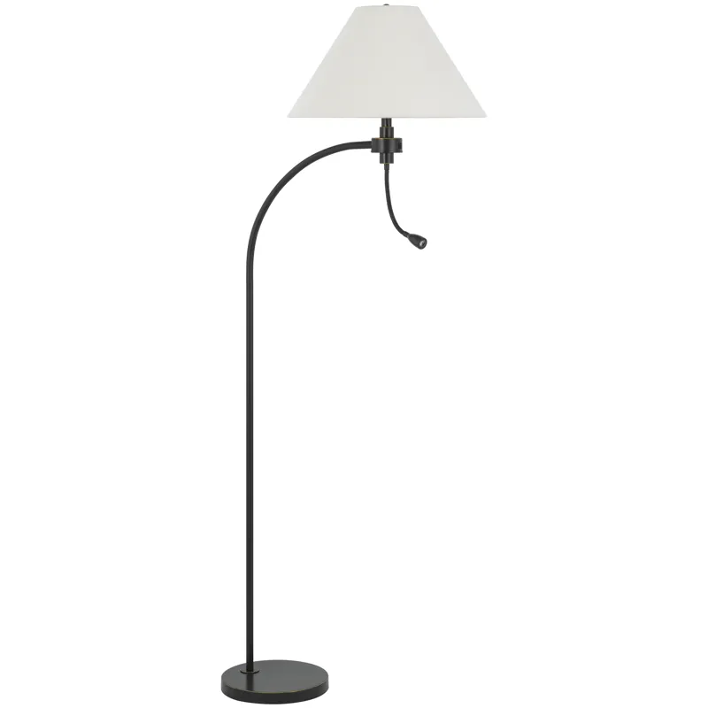 100w 3 Way Ashland Mini Arc Metal Floor Lamp With Gooseneck 2w led Reading Light