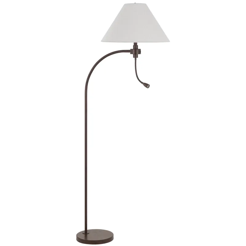 100w 3 Way Ashland Mini Arc Metal Floor Lamp With Gooseneck 2w led Reading Light