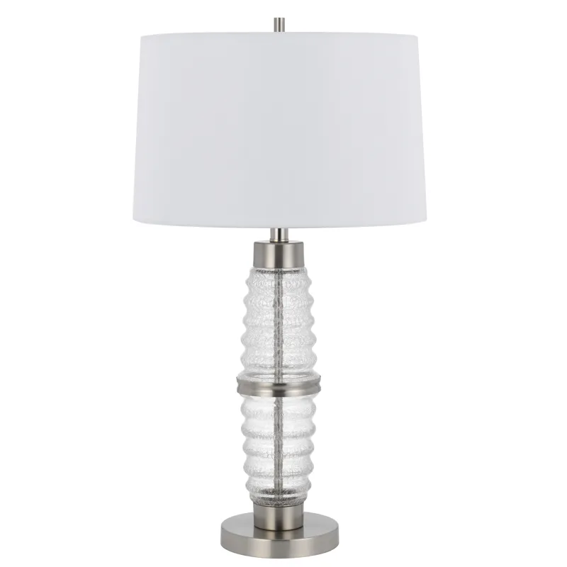 100w 3 Way Macon Glass Table Lamp With 2w led Night Light
