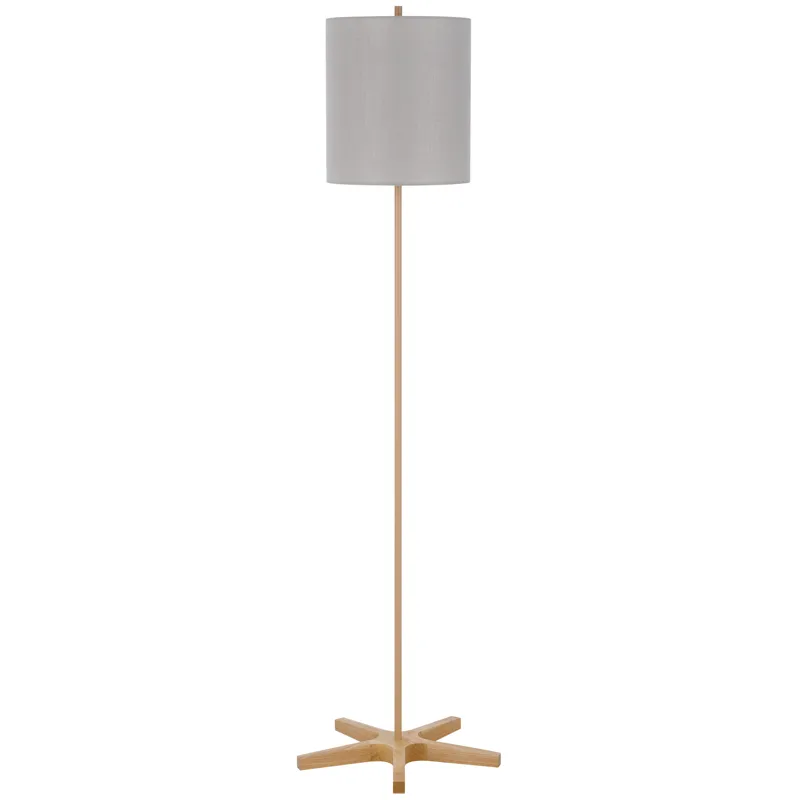 Pole 100w Metal Floor Lamp With Wooden Base